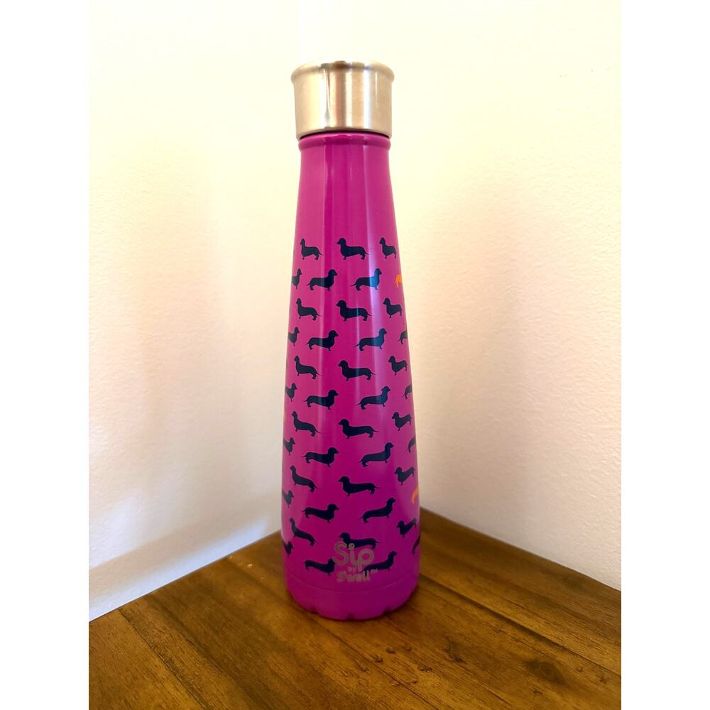 S’ip by S’well Purple Dachshund Water Bottle Vacuum Insulated 15oz